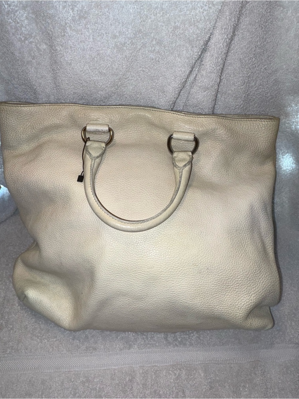 Prada Cream Leather Tote Bag Authentic - Picture 2 of 9